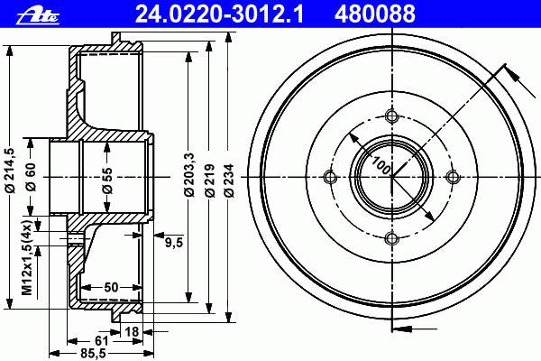 Freno de tambor trasero 7700820816 Renault (RVI)