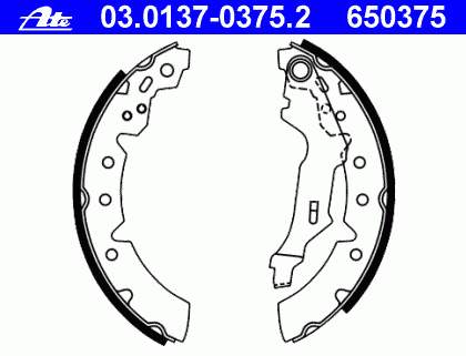 03.0137-0375.2 ATE zapatas de frenos de tambor traseras