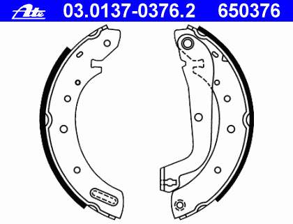 03013703762 ATE zapatas de frenos de tambor traseras