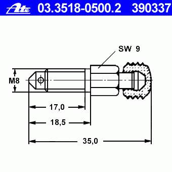 03.3518-0500.2 ATE tornillo/valvula purga de aire, pinza de freno delantero
