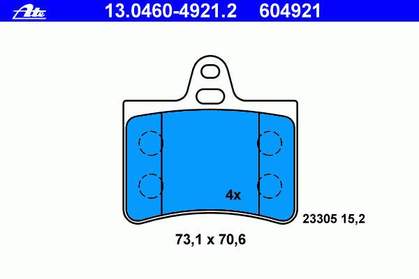 13.0460-4921.2 ATE pastillas de freno traseras