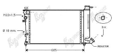 1301X0 Peugeot/Citroen radiador refrigeración del motor