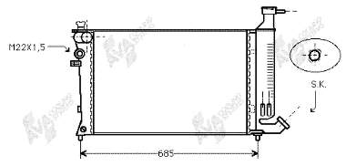 Radiador refrigeración del motor 40002136 VAN Wezel