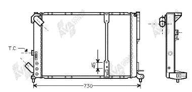 Radiador refrigeración del motor 43002209 VAN Wezel