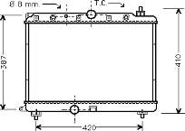 Radiador refrigeración del motor 2002153 VAN Wezel