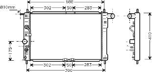 81002015 VAN Wezel radiador refrigeración del motor