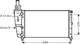 Radiador refrigeración del motor 17002228 VAN Wezel