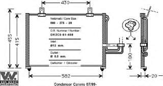 Condensador aire acondicionado 0K2C061480 Hyundai/Kia