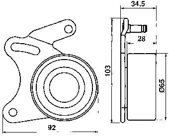 Rodillo, cadena de distribución Opel Corsa 93, 94, 98, 99