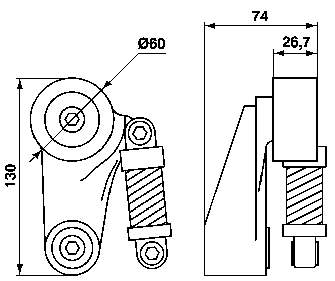 Rodillo, correa trapecial poli V P226008 Denckermann