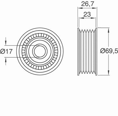 VKM31041 SKF Polea guía correa poli V