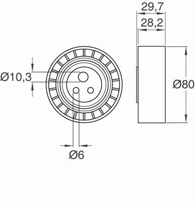 Rodillo, correa trapecial poli V VKM32018 SKF