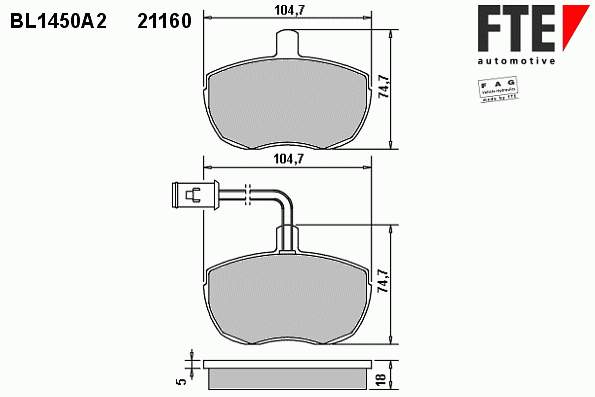 BL1450A2 FTE pastillas de freno delanteras