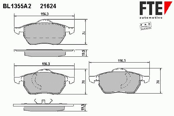 BL1355A2 FTE pastillas de freno delanteras