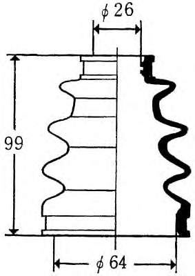 Fuelle, árbol de transmisión delantero exterior 0443833020 Toyota