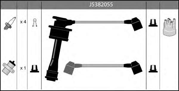 J5382055 Nipparts juego de cables de encendido