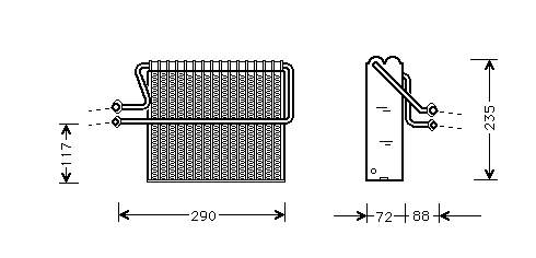 Evaporador, aire acondicionado 7701038212 Renault (RVI)