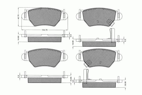 7.550 PEX pastillas de freno traseras