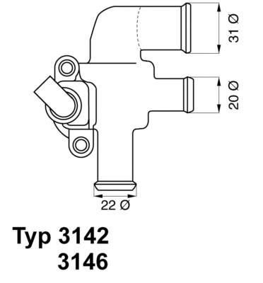 Termostato, refrigerante 314690D Wahler