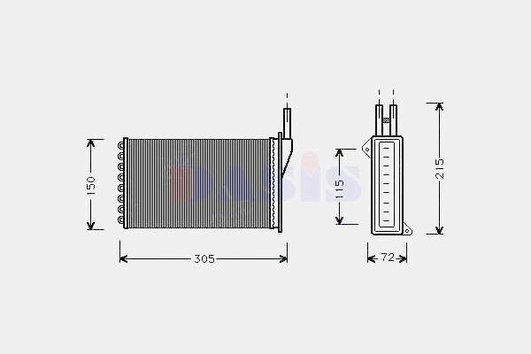 Radiador de calefacción 1041093 Ford