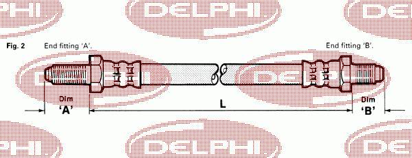 LH5179 Delphi latiguillo de freno trasero