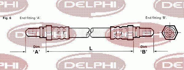 LH3254 Delphi tubo flexible de frenos trasero