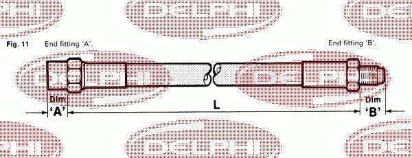 LH3252 Delphi latiguillo de freno trasero