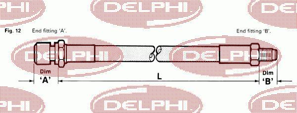 LH3638 Delphi latiguillo de freno delantero