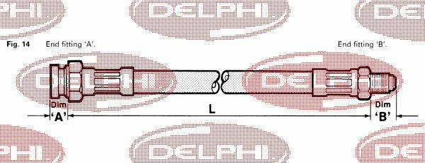 LH0202 Delphi latiguillo de freno trasero