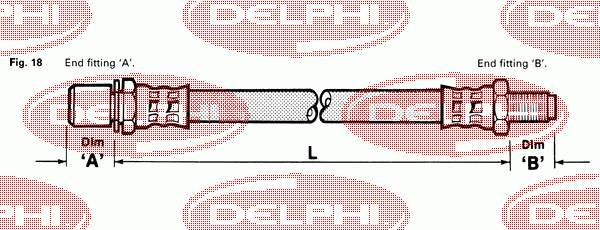 LH2181 Delphi latiguillo de freno delantero