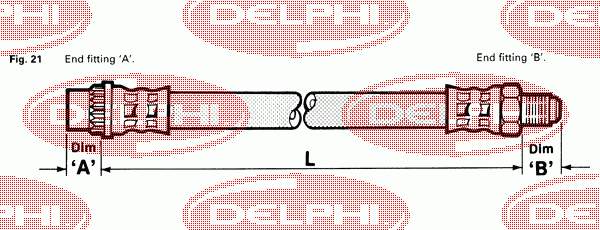 LH0358 Delphi latiguillo de freno trasero