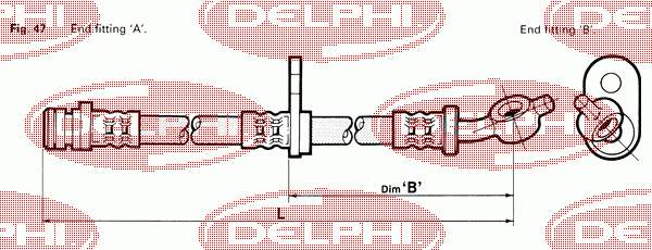 Tubo flexible de frenos delantero izquierdo LH0473 Delphi