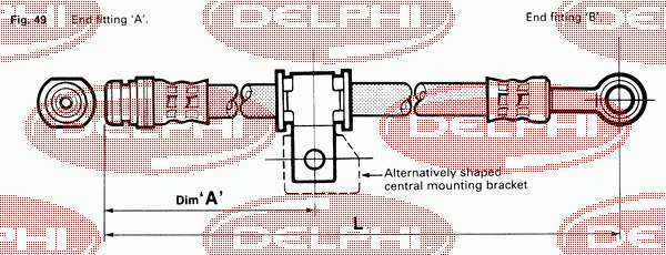 LH3685 Delphi latiguillo de freno delantero