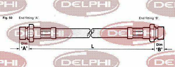 LH0229 Delphi latiguillos de freno trasero derecho