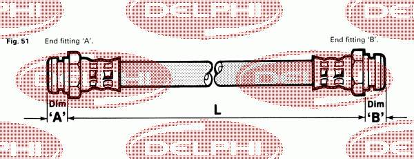 LH0193 Delphi latiguillo de freno trasero