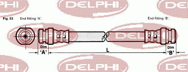 LH6081 Delphi latiguillo de freno trasero