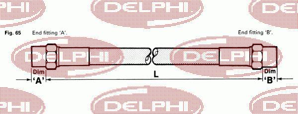 LH2220 Delphi latiguillo de freno trasero