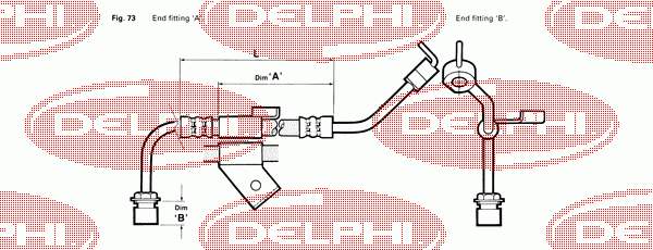 LH2334 Delphi latiguillos de freno delantero izquierdo