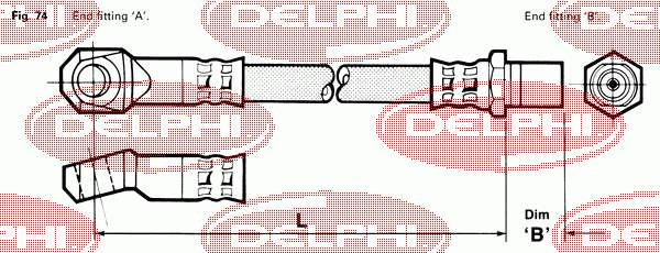 Tubo flexible de frenos trasero LH6058 Delphi
