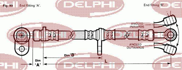 LH6034 Delphi latiguillo de freno delantero