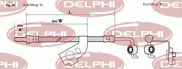 Tubo flexible de frenos delantero derecho LH4203 Delphi