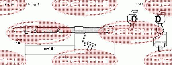 LH4202 Delphi tubo flexible de frenos delantero izquierdo