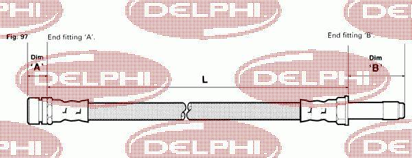 LH3783 Delphi latiguillo de freno trasero