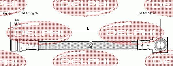 Tubo flexible de frenos trasero LH3784 Delphi