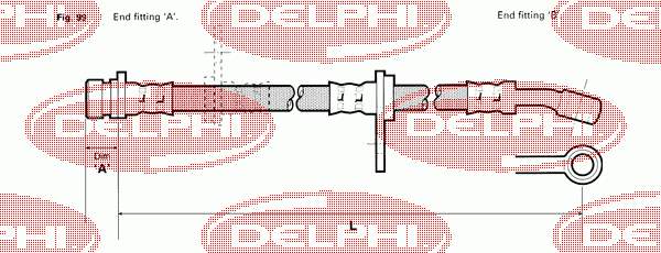 Tubo flexible de frenos trasero LH3240 Delphi