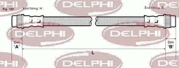 LH0351 Delphi latiguillo de freno trasero izquierdo