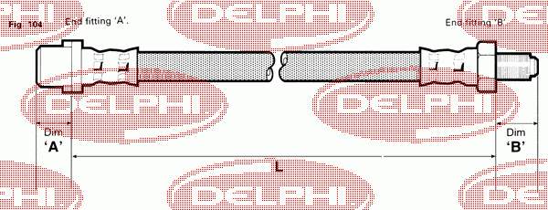 LH6062 Delphi latiguillo de freno delantero