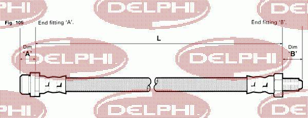 LH0362 Delphi latiguillo de freno delantero