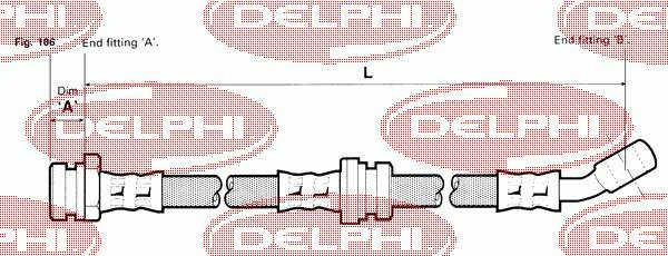 LH6084 Delphi latiguillo de freno delantero