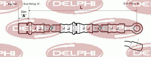 LH3629 Delphi latiguillos de freno delantero derecho